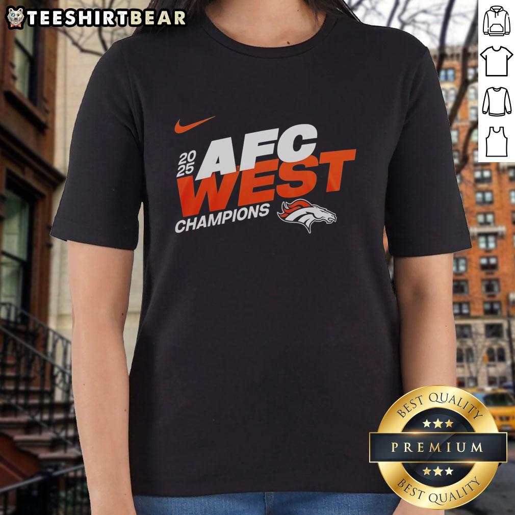 Awesome Denver Broncos 2025 NFC East Champions Super Bowl LX Mascot Ladies Tee featuring vibrant team colors and logo.