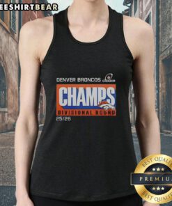 Awesome Denver Broncos 202526 Divisional Round Champs tank top featuring team colors and logo, perfect for fans.