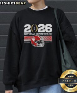 Awesome Indiana Hoosiers 2026 National Championship College Football Playoff Sweatshirt in red with team logo.