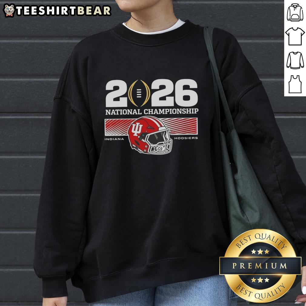 Awesome Indiana Hoosiers 2026 National Championship College Football Playoff Sweatshirt in red with team logo.