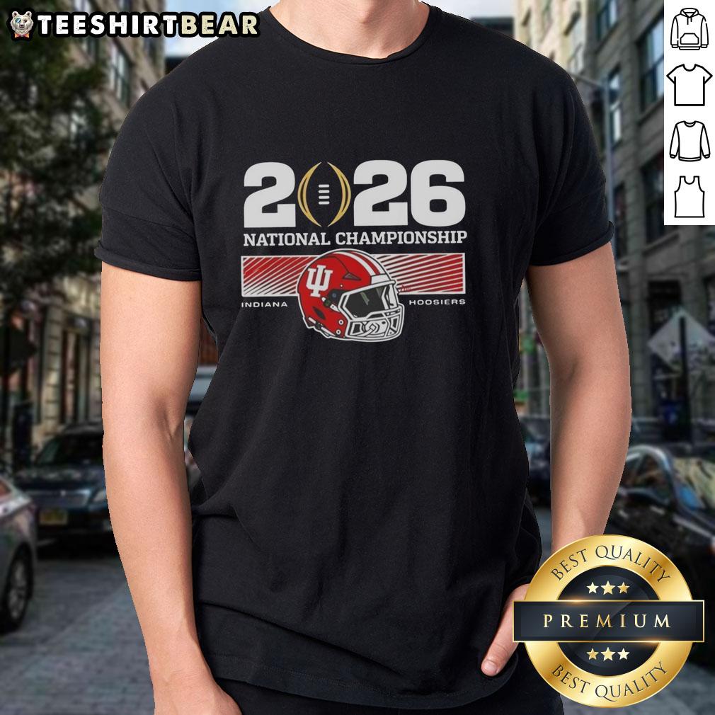 Awesome Indiana Hoosiers 2026 National Championship College Football Playoff T-Shirt featuring team colors and logo design.