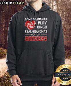 Alt Text: Awesome Indiana Hoosiers hoodie with a diamond heart design, perfect for grandmas who love bingo and sports.