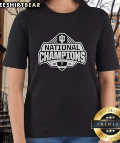Awesome Indiana Hoosiers Football National Champions 2025 small logo ladies tee in vibrant colors and stylish design.