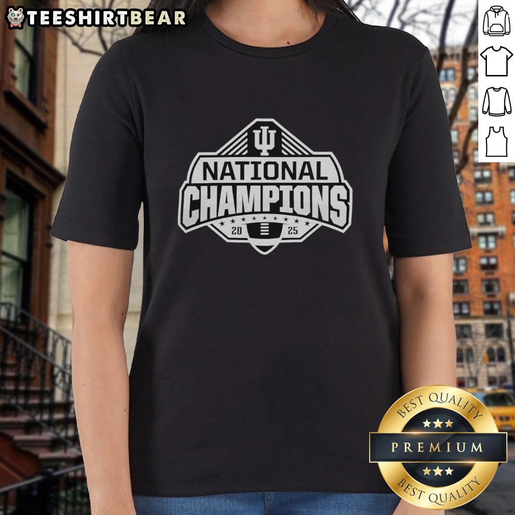 Awesome Indiana Hoosiers Football National Champions 2025 small logo ladies tee in vibrant colors and stylish design.