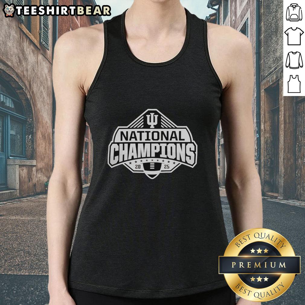 Awesome Indiana Hoosiers Football National Champions 2025 small logo tank top featuring team colors and emblem.