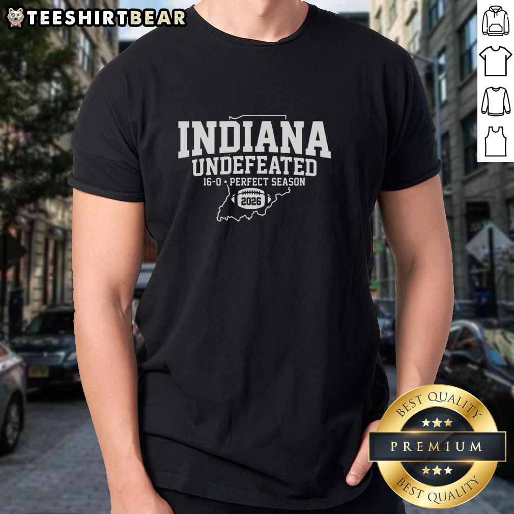 Awesome Indiana Hoosiers Football Undefeated 16-0 Perfect Season 2026 Map T-Shirt design showcasing team pride.