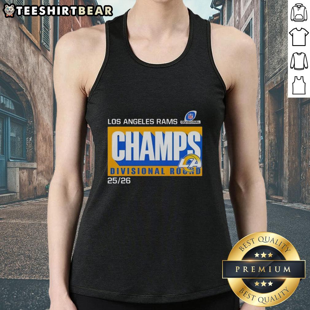 Awesome Los Angeles Rams Champs Divisional Round 2025-26 tank top showcasing team pride and vibrant graphics.