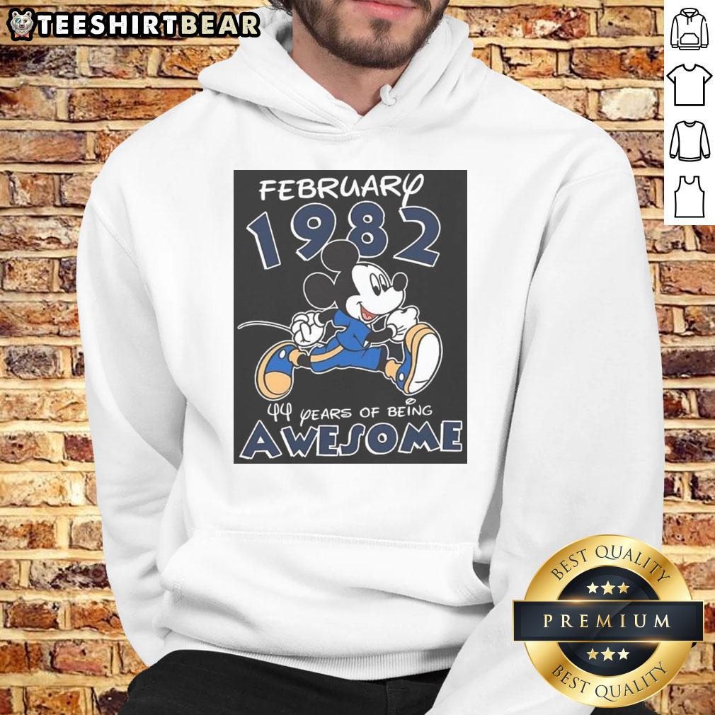 Alt Text: Awesome Mickey Mouse February 1982 hoodie celebrating 44 years of being awesome with a vibrant design.