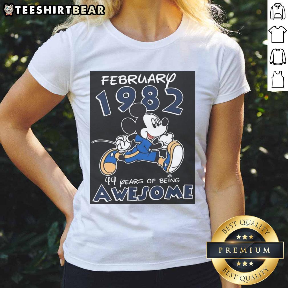 Awesome Mickey Mouse February 1982 tee celebrating 44 years of Mickey's charm, perfect for Disney fans and collectors.
