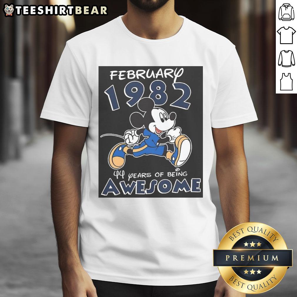 Awesome Mickey Mouse February 1982 T-Shirt celebrating 44 years of being awesome, featuring a vibrant Mickey design.