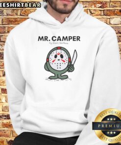 Awesome Mr. Camper by Jason Voorhees hoodie featuring a spooky design perfect for horror fans and outdoor enthusiasts.