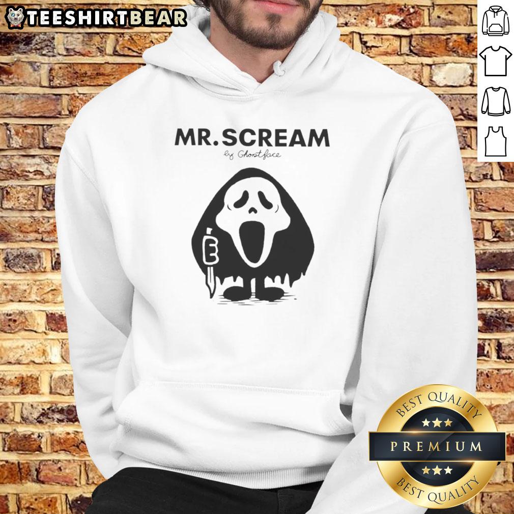 Awesome Mr. Scream by Ghostface hoodie featuring a spooky design perfect for Halloween and horror movie fans.
