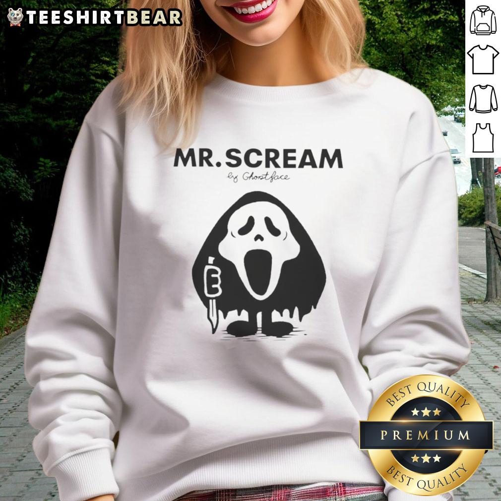 Awesome Mr. Scream by Ghostface sweatshirt featuring a bold graphic design and cozy fit, perfect for horror fans.
