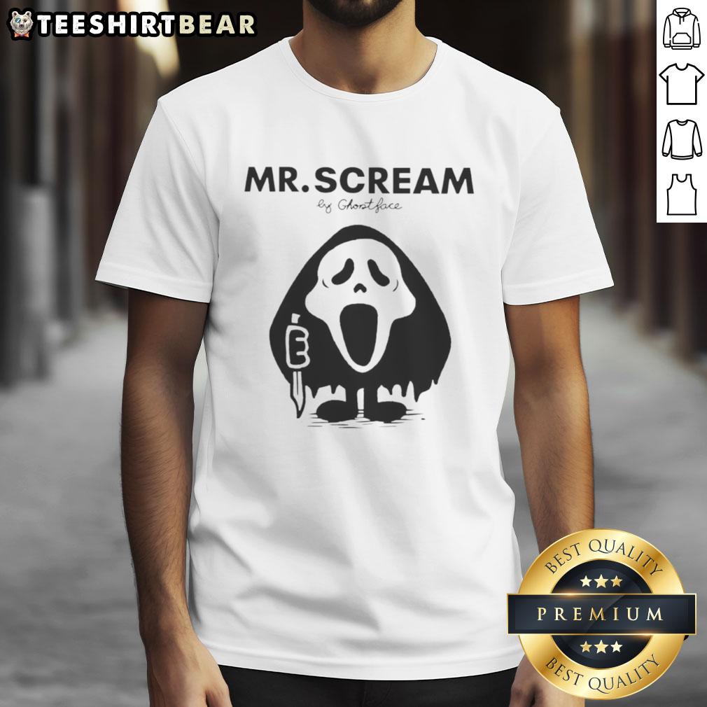Awesome Mr Scream by Ghostface T-Shirt featuring iconic horror design, perfect for fans of the Scream movie franchise.