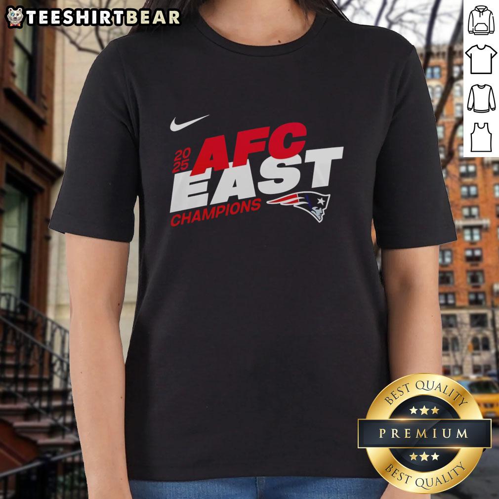 Awesome New England Patriots 2025 NFC East Champions Super Bowl LX mascot ladies tee featuring vibrant team graphics.