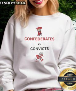 Awesome Ole Miss Rebels sweatshirt featuring the Convicts mascot vs Miami Hurricanes design, perfect for fans.