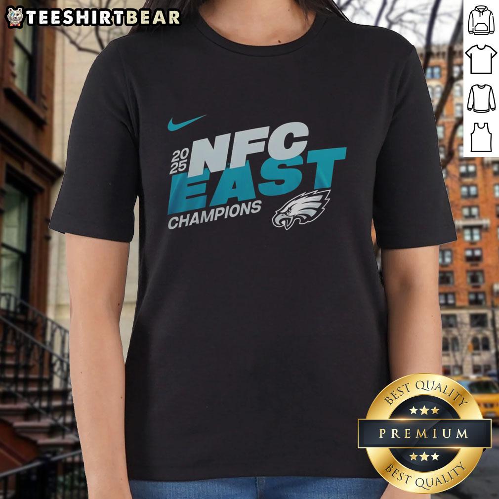 Awesome Philadelphia Eagles 2025 NFC East Champions Super Bowl LX Mascot Ladies Tee showcasing team pride.