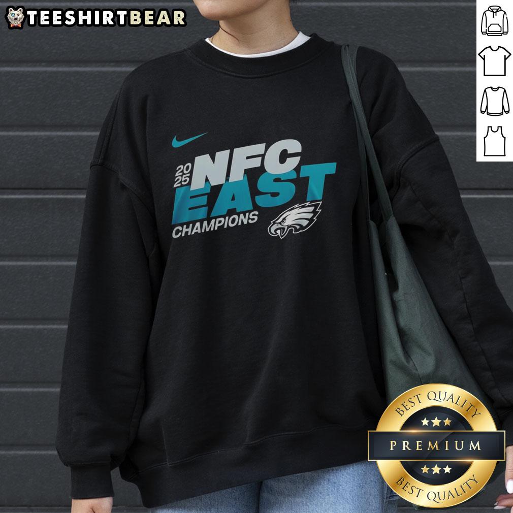 Alt Text: Awesome Philadelphia Eagles 2025 NFC East Champions Super Bowl LX mascot sweatshirt in green and white design.