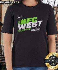 Awesome Seattle Seahawks 2025 NFC East Champions Super Bowl LX mascot ladies tee featuring team colors and logo.