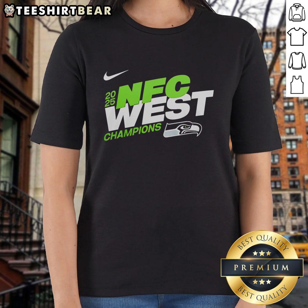 Awesome Seattle Seahawks 2025 NFC East Champions Super Bowl LX mascot ladies tee featuring team colors and logo.