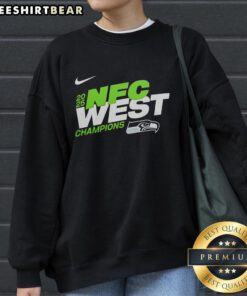Awesome Seattle Seahawks 2025 NFC East Champions Super Bowl LX mascot sweatshirt featuring vibrant team colors and logo.