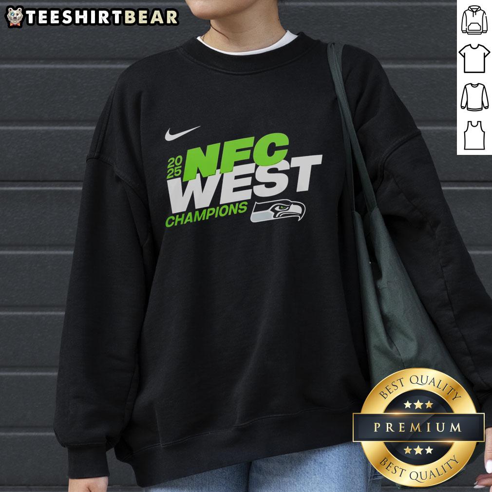 Awesome Seattle Seahawks 2025 NFC East Champions Super Bowl LX mascot sweatshirt featuring vibrant team colors and logo.