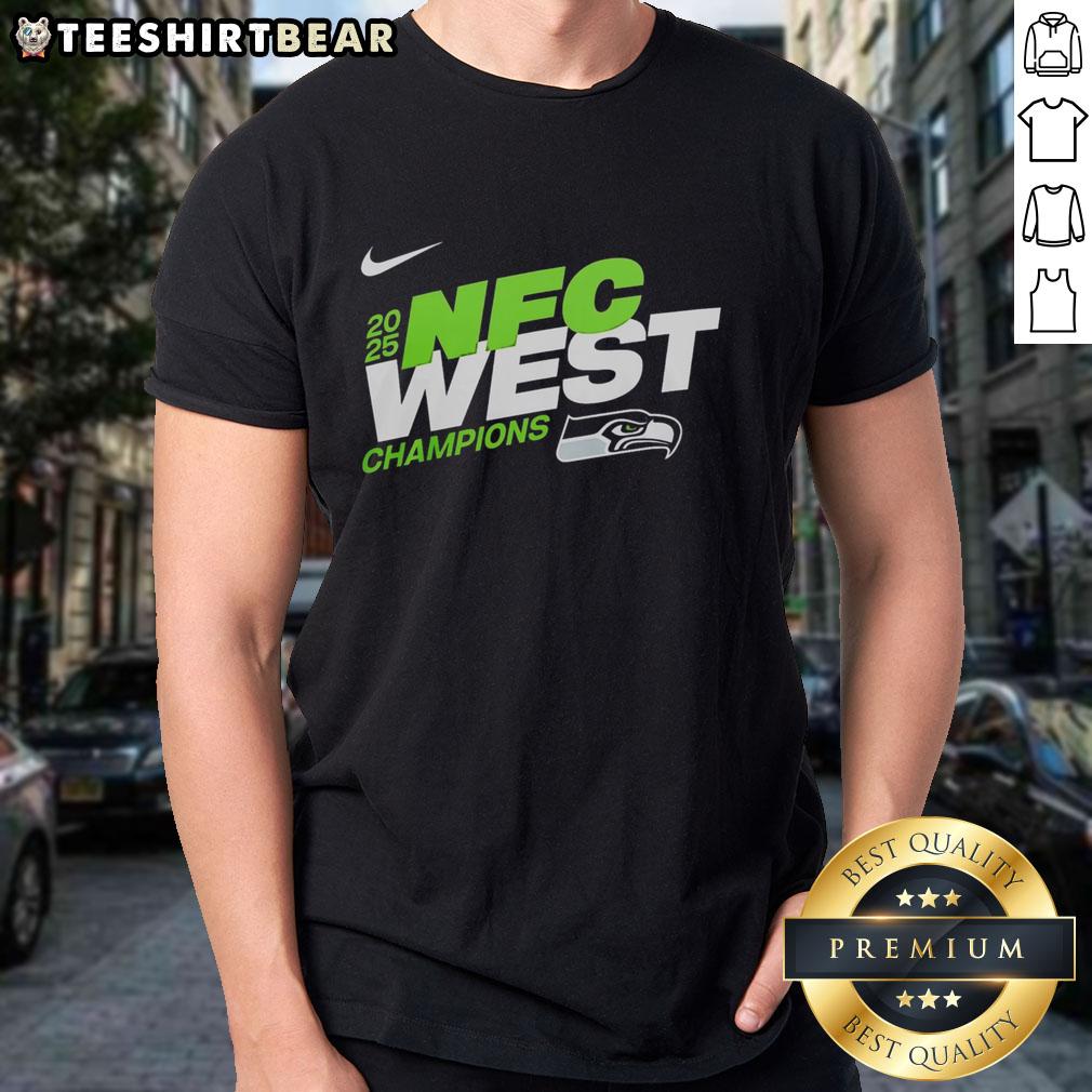 Awesome Seattle Seahawks 2025 NFC East Champions Super Bowl LX Mascot T-Shirt featuring vibrant team colors and logo.