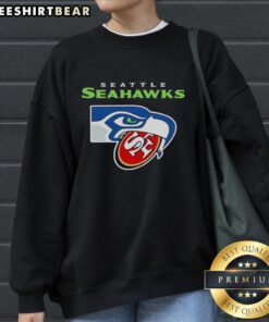 Alt Text: Awesome Seattle Seahawks crush San Francisco 49ers logo sweatshirt, perfect for fans supporting their team.