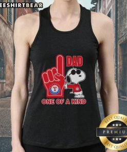 Awesome Snoopy Texas Rangers Dad tank top - a unique, one-of-a-kind design for baseball fans and Snoopy lovers.