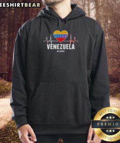 Awesome Venezuela heart shape hoodie featuring a vibrant design and heartbeat graphic, perfect for proud Venezuelans.