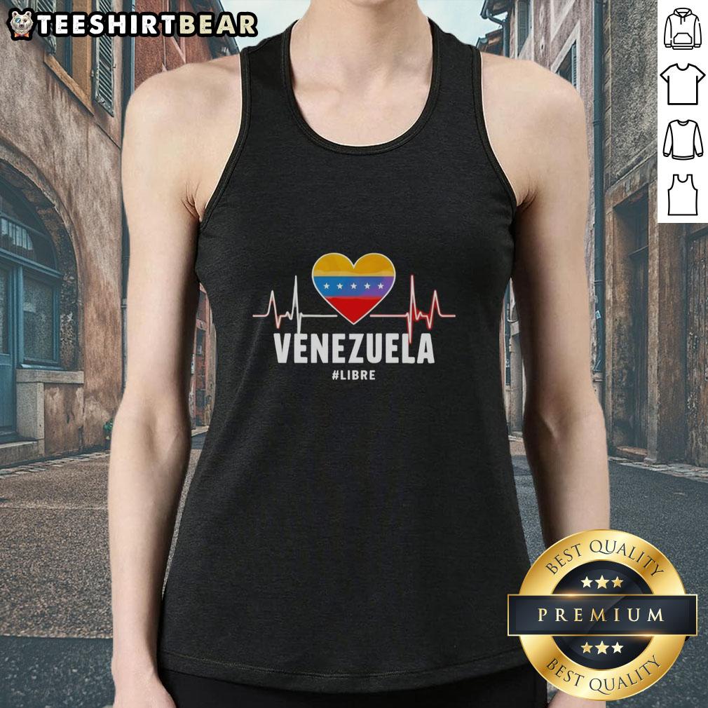 Awesome Venezuela Heart Shape Libre Heartbeat Tank Top showcasing vibrant design and patriotic colors for fitness lovers.