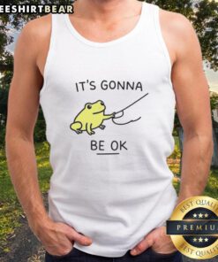 Cute frog graphic on 'It's Gonna Be Ok' tank top, perfect for casual wear and frog lovers.