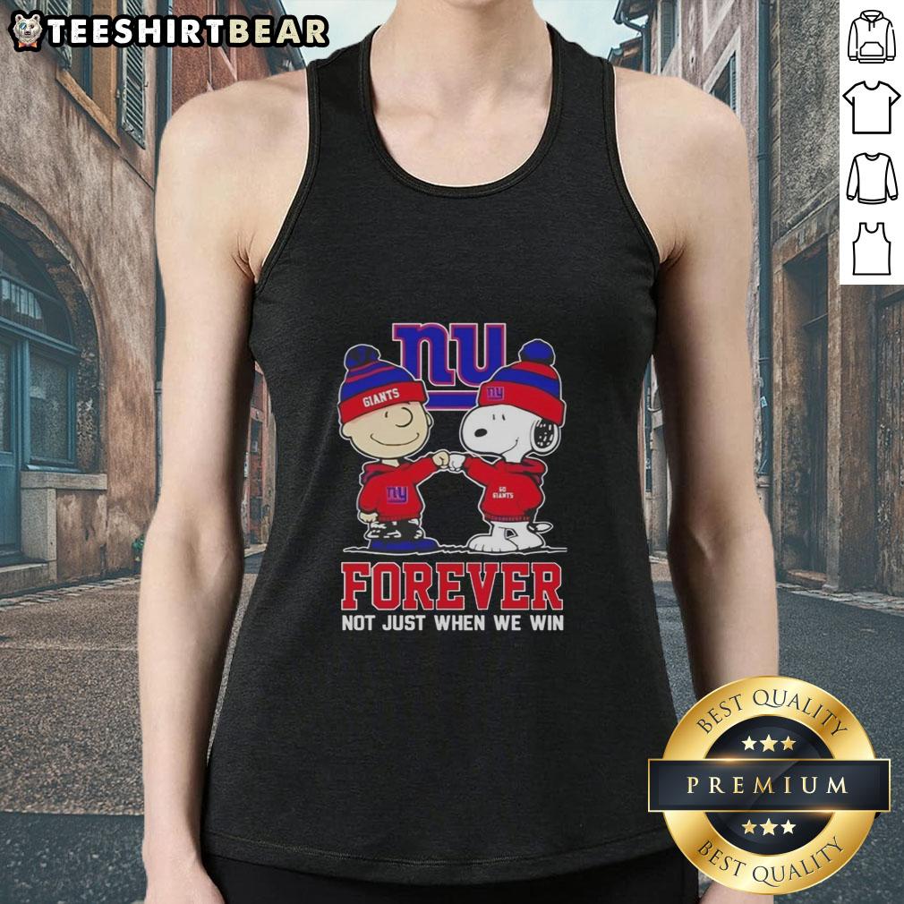 Cute Peanut Snoopy and Charlie Brown tank top for New York Giants fans, celebrating loyalty beyond just winning.