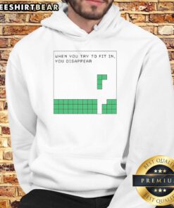 Cute hoodie with 'When You Try To Fit In, You Disappear' text, perfect for casual outfits and self-expression.