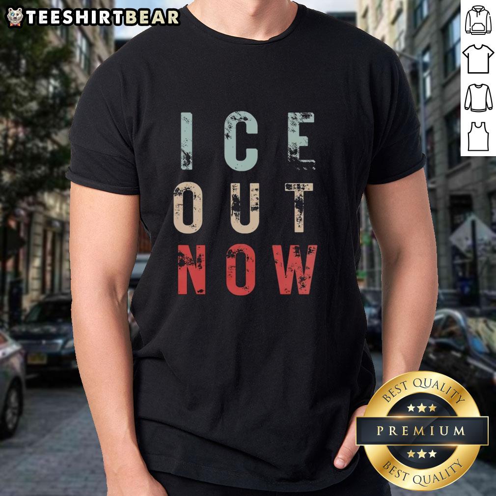 Good Ice Out Now Vintage T-Shirt featuring retro design and vibrant colors for a stylish, nostalgic look.