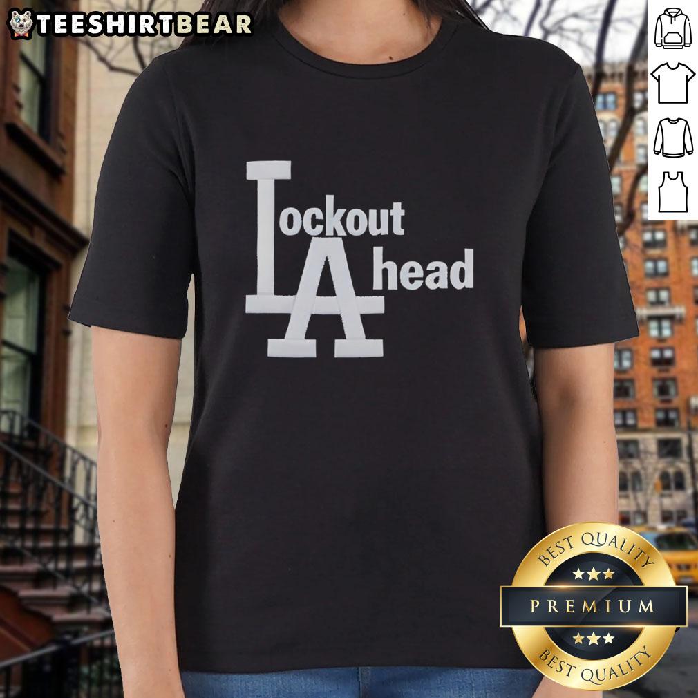 Alt Text: Good Los Angeles Dodgers Basketball Lockout A Head Ladies Tee featuring stylish graphic design and comfortable fit.