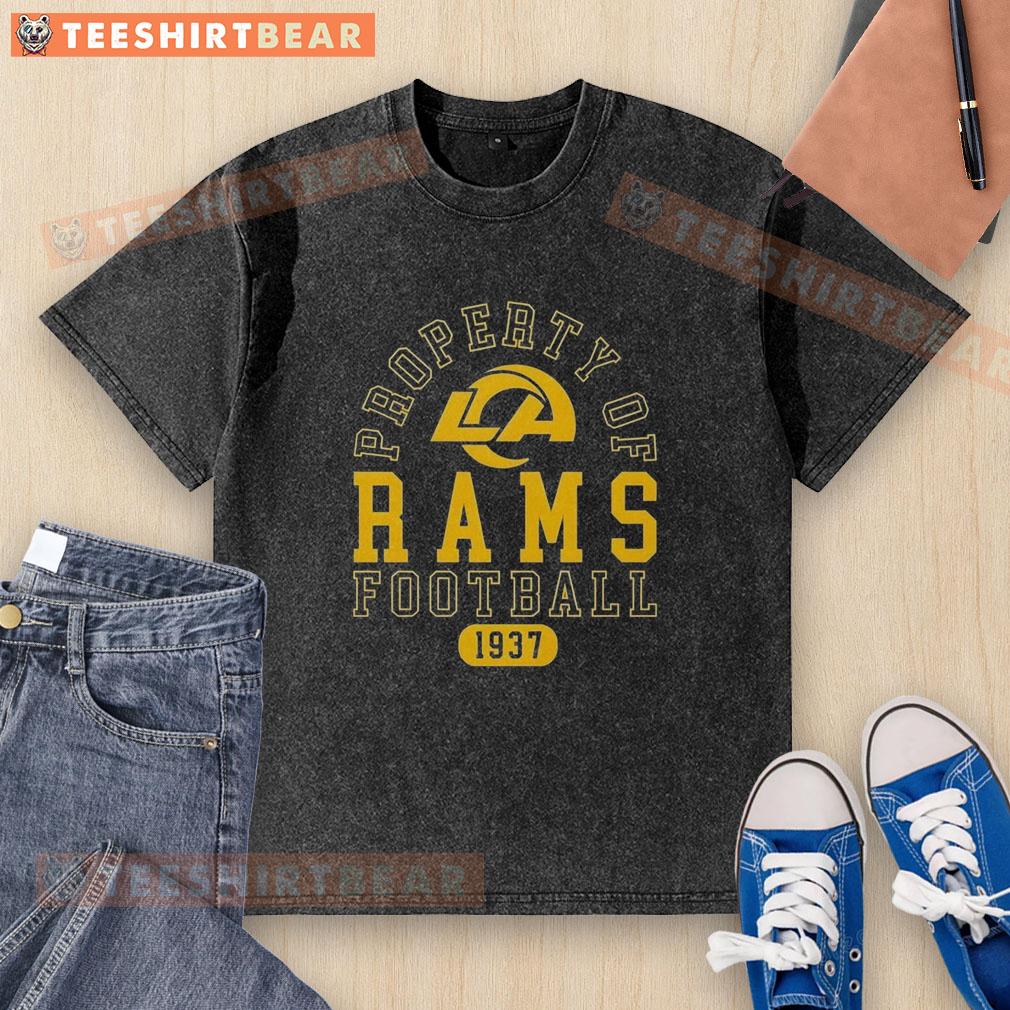 Vintage washed t-shirt featuring the Los Angeles Rams logo, celebrating their football legacy since 1937.