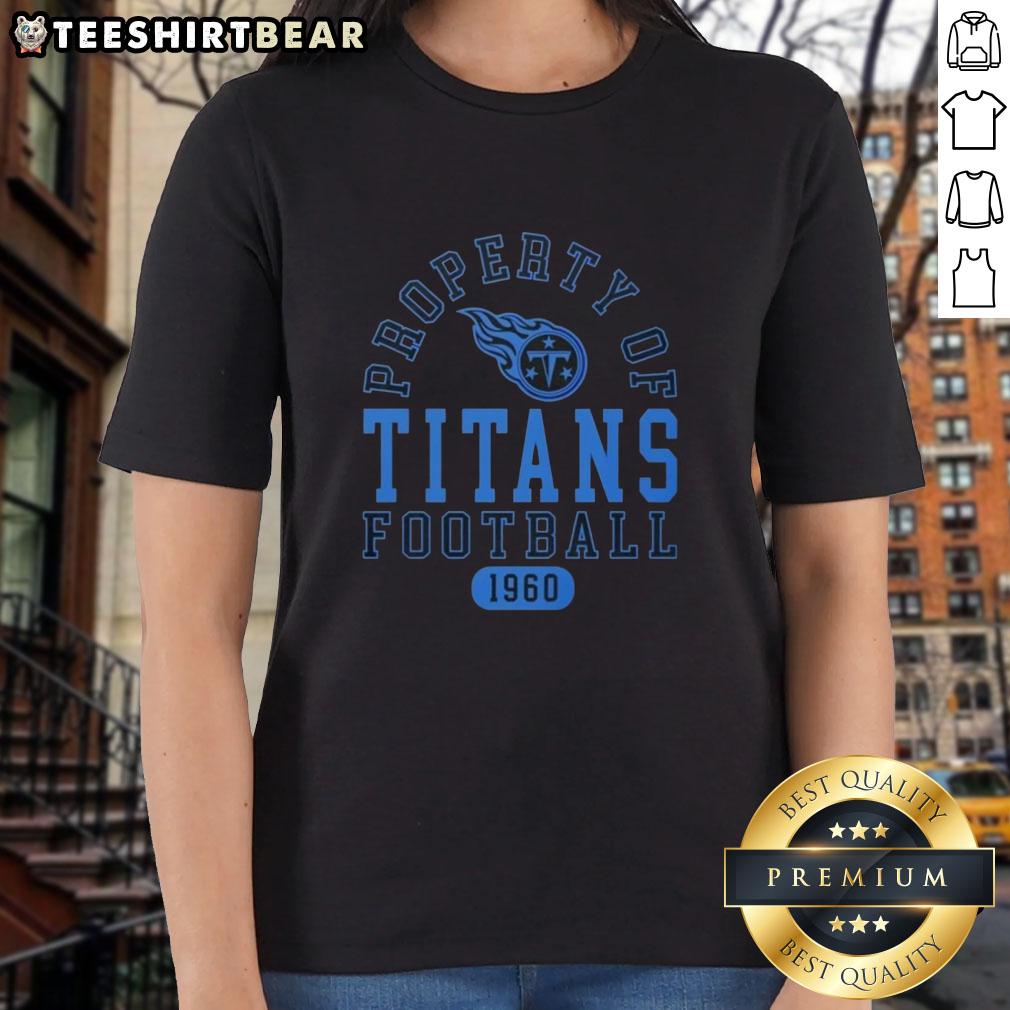 Good Property of Tennessee Titans Football since 1960 ladies tee featuring team colors and logo for female fans.