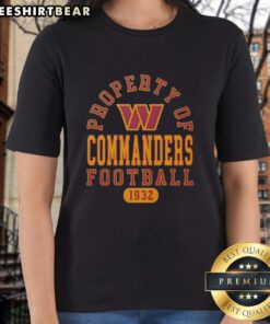Washington Commanders football ladies' tee showcasing team pride since 1932, perfect for fans and casual wear.