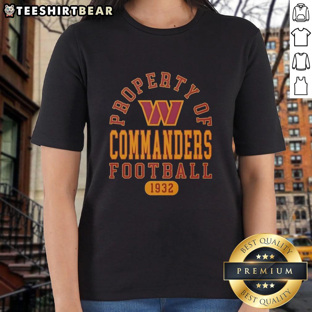 Washington Commanders football ladies' tee showcasing team pride since 1932, perfect for fans and casual wear.