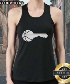 Utah Jazz basketball key logo tank top featuring vibrant colors and stylish design for fans and athletes.