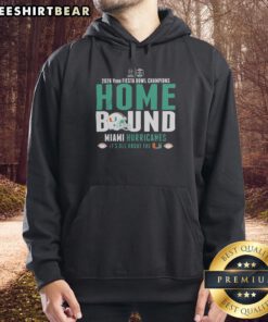 Alt Text: Happy Miami Hurricanes 2026 Vrbo Fiesta Bowl Champions hoodie, celebrating their victory with vibrant team colors.