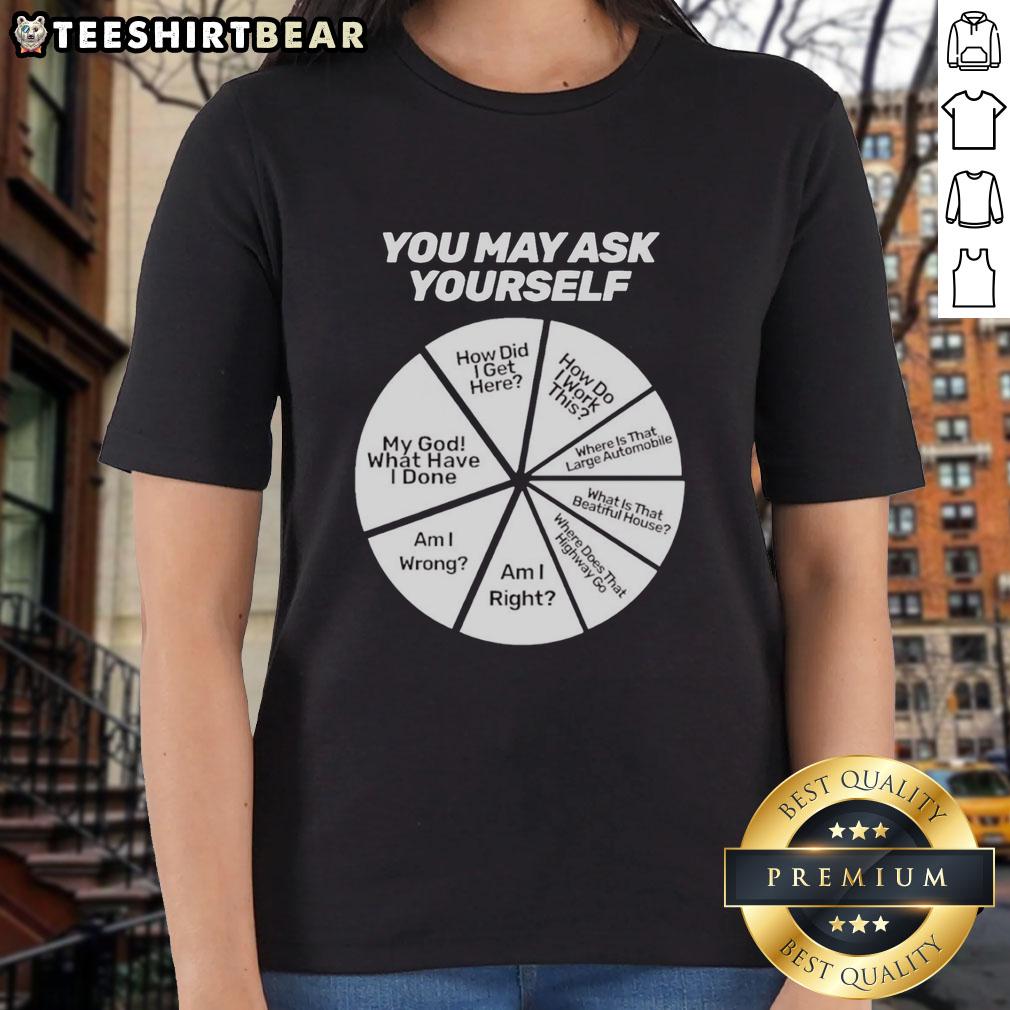 Happy ladies tee featuring the phrase 'My God, What Have I Done?' perfect for casual wear and self-reflection.