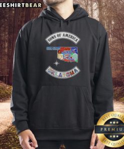 Hot Son of America Oklahoma Map Sports Logos Combine Hoodie showcasing vibrant designs and state pride.