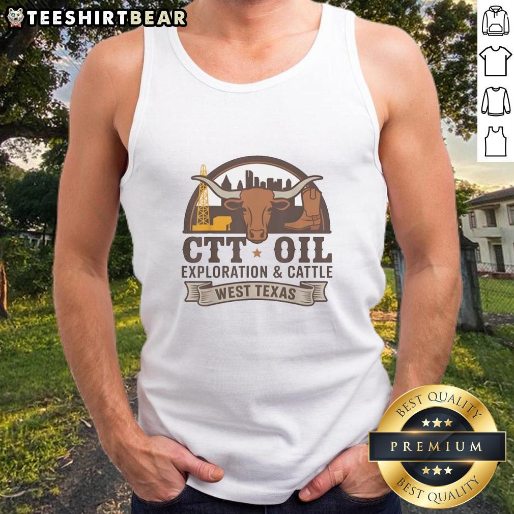 Vintage tank top featuring Nice Ctt Oil Exploration and cattle design inspired by West Texas landscapes.