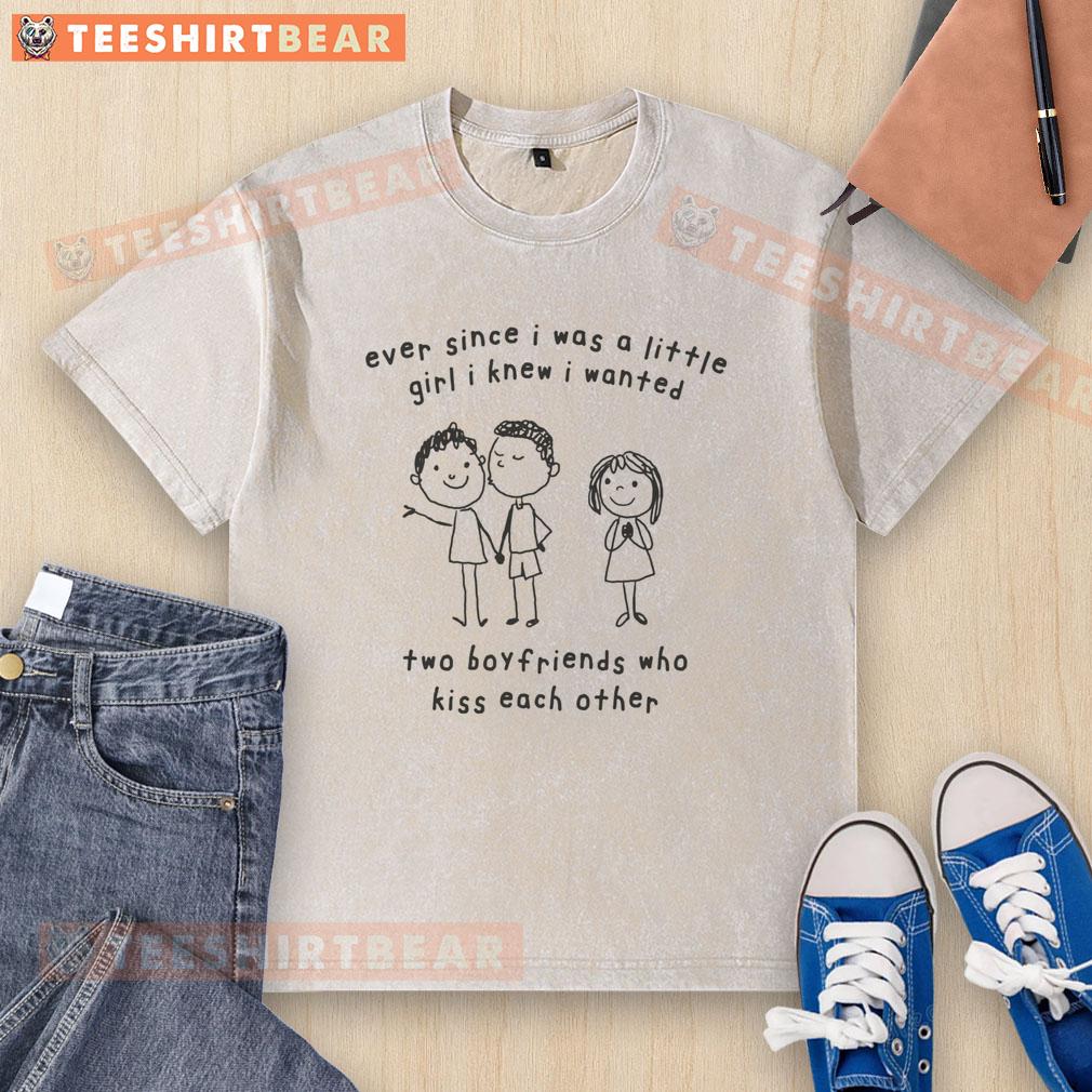 Two boyfriends sharing a kiss in matching washed t-shirts, embodying love and connection in a heartfelt moment.