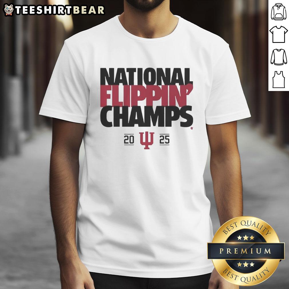 Alt Text: Nice Hoosiers Indiana Football National Flippin' Champs T-Shirt featuring bold graphics and vibrant colors.