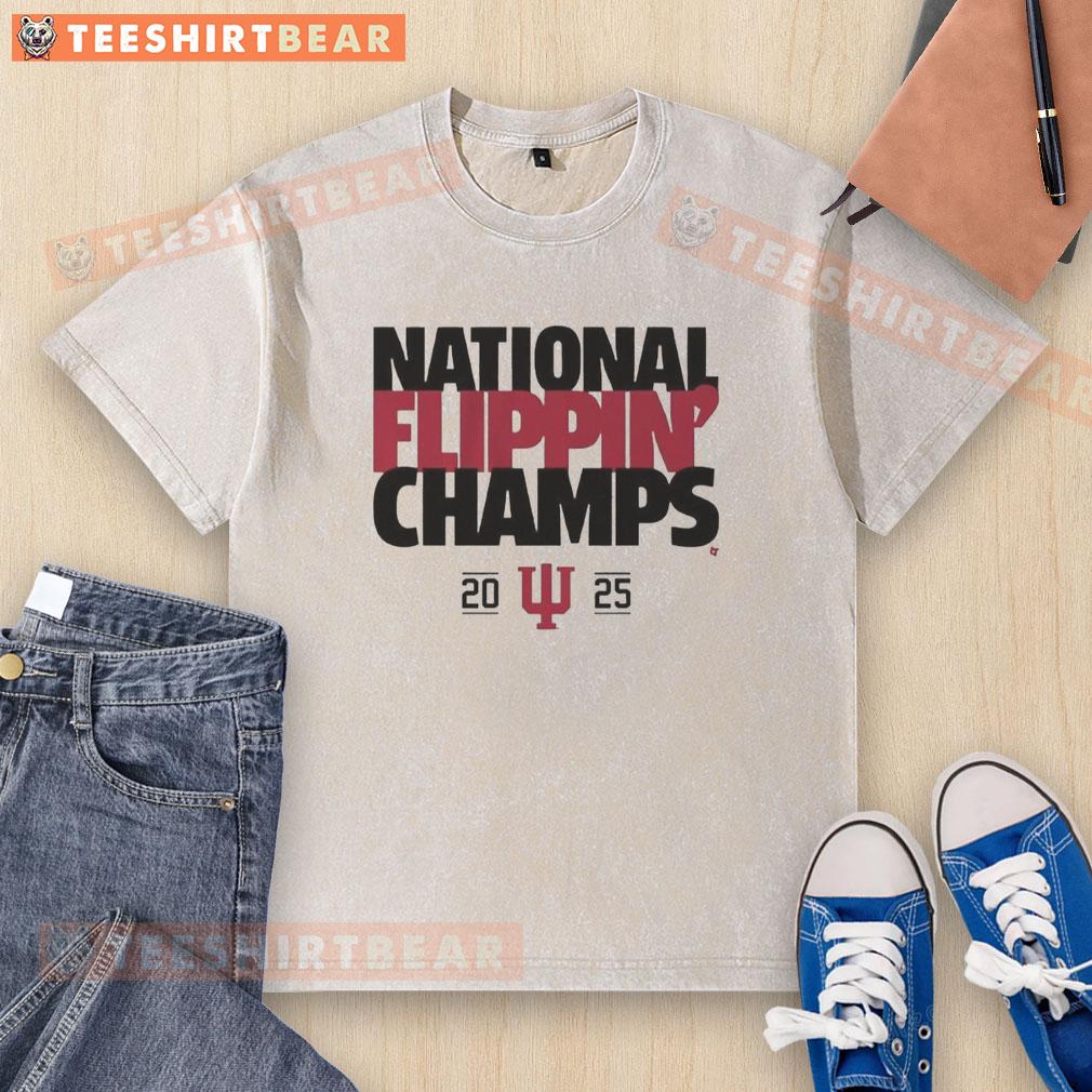 Nice Hoosiers Indiana Football National Flippin Champs washed t-shirt featuring a vibrant design and comfortable fit.
