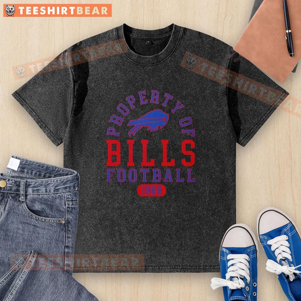 Buffalo Bills football washed t-shirt, showcasing vintage design since 1960, perfect for fans and collectors.