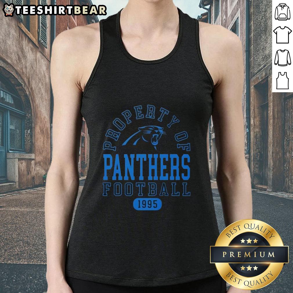 Carolina Panthers football tank top, stylish design, showcasing team pride since 1995, perfect for fans and casual wear.
